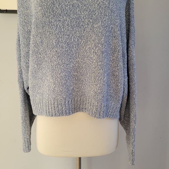 Central Park West New York Senna Denim Knit Cropped Sweater M - Picture 7 of 12